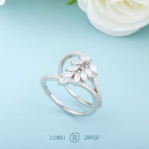 خاتم ملون فضة عيار 925