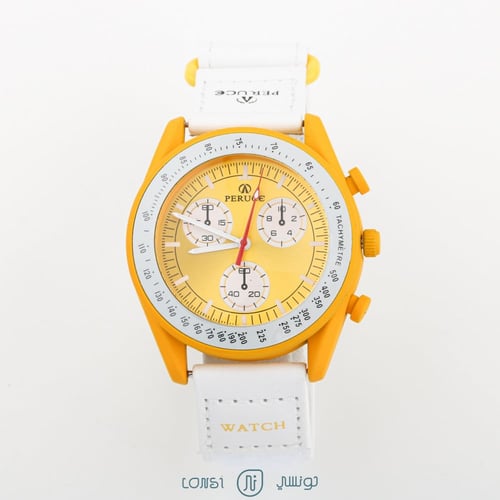 ساعة جلد تصميم اوميغا سواتش