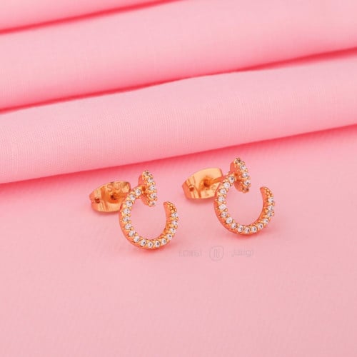 حلق زركون مطلي ناعم