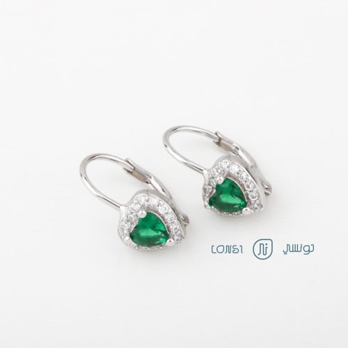 حلق ملون فضة عيار 925 - 22