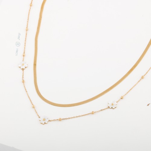 سلسال زركون ذهبي مطلي