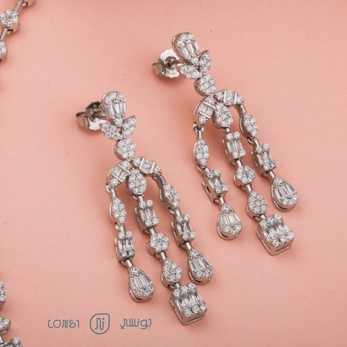 طقم فخم مصاغ من الفضة عيار 925