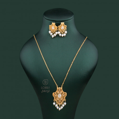 طقم مطلي سلسال طويل