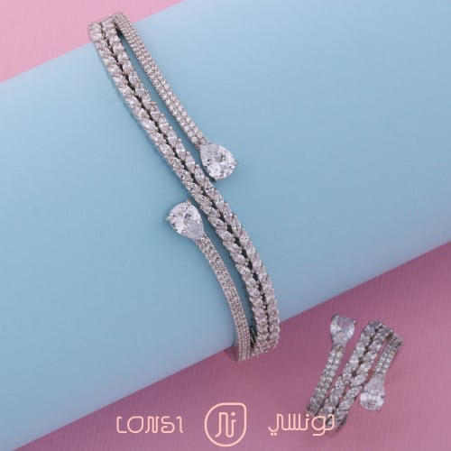 اسوارة وخاتم فخمة زركون