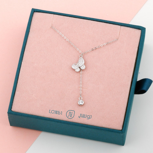 عقد فراشه فضة عيار 925