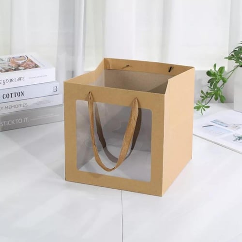 اكياس ورقيه مربعه بنافذه