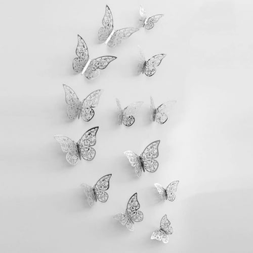 فراشات كيك فضي