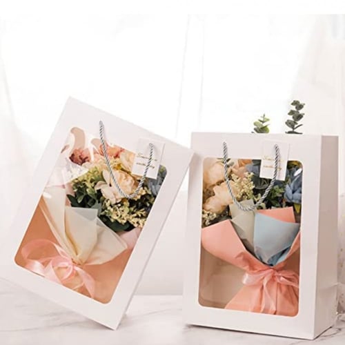 اكياس ابيض بنافذة شفافة