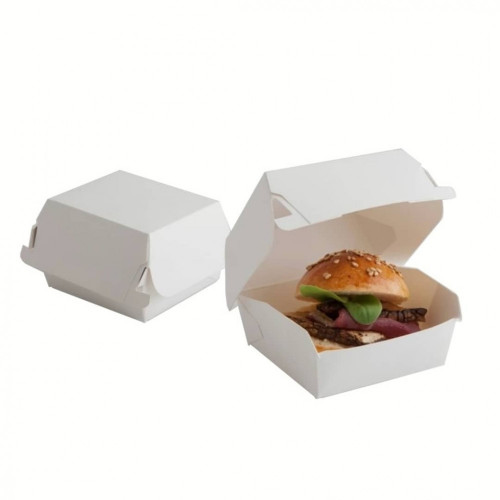 علب برجر ابيض