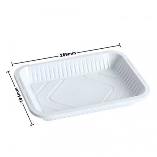 صحون ابيض مستطيل بعده مقاسات