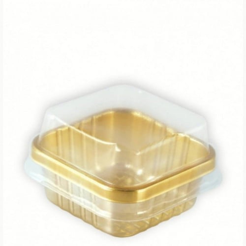 علب توزيعات بلاستيك ذهبيه