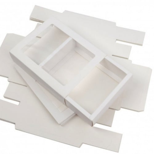 علب ورقيه سحاب بغطاء شفاف