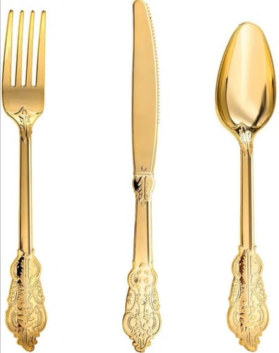 طقم ادوات طعام بلاستيك