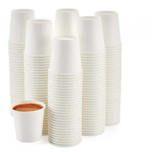 اكواب ورقيه أبيض