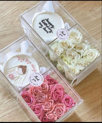 علب اكريلك للكيك الكوري