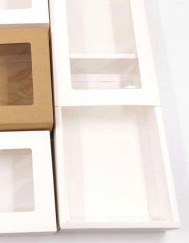 علب ورقيه سحاب بغطاء شفاف