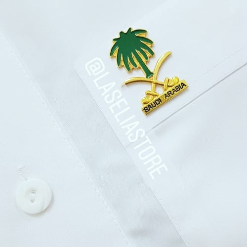 بروش شعار المملكة سيفين ونخلة أكريليك بمغناطيس
