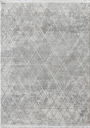 سجاد تركي مودرن خطوط رمادي