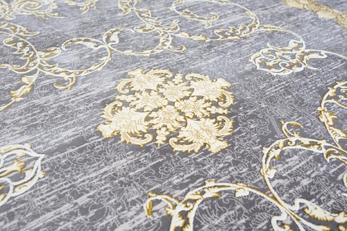 سجادة ايراني كلاسيك أسود ذهبي