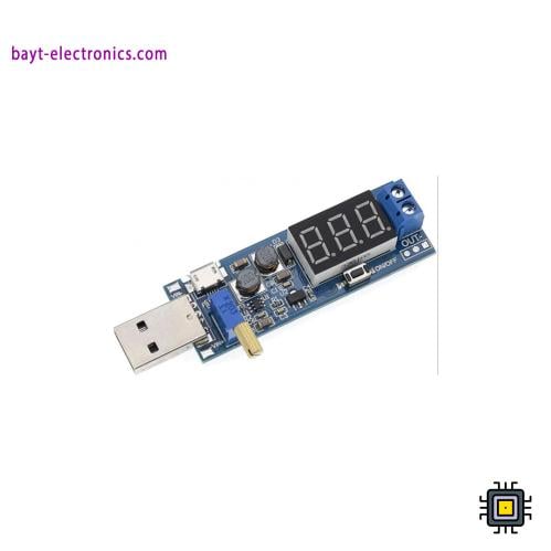 وحدة محول جهد رافع/خافض بشاشة عرض رقمية – USB إلى...