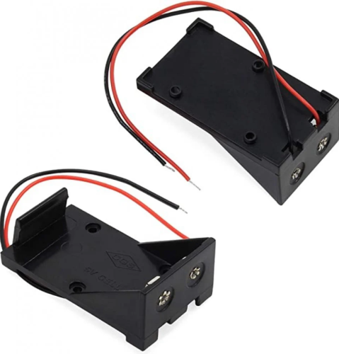 حامل بطارية 9 فولت بأسلاك توصيل