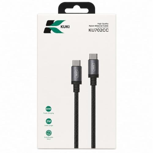 KUKI KU702CC USB Type-C to Type-C Charging and Data Cable 2M – 60W