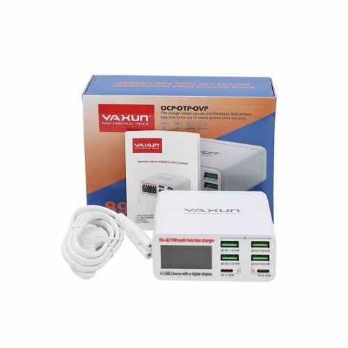 YAXUN 89 Series YX-896C 6-Port USB Fast Charging Station – QC 3.0 & PD