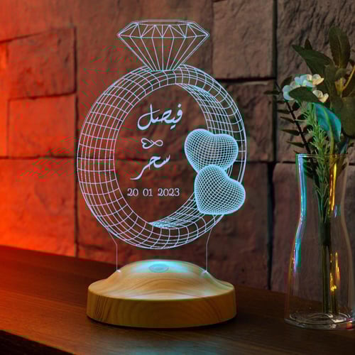 أبجورة يوم السعادة - أبجورة مضيئة بالاسم - هدية لع...