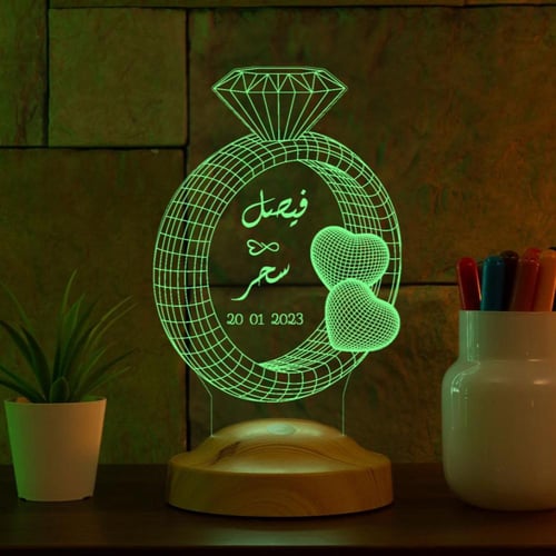 أبجورة يوم السعادة - أبجورة مضيئة بالاسم - هدية لع...