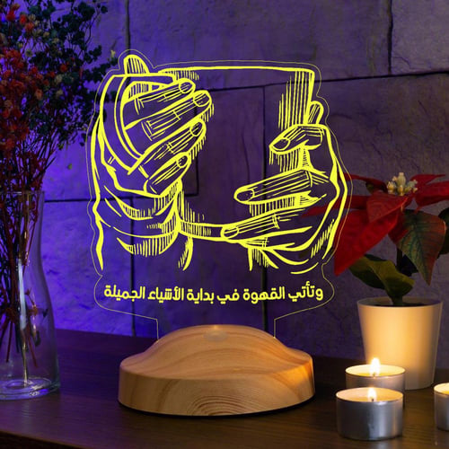أبجورة دفء القهوة - أبجورة مضيئة مناسبة كهدية لمحب...
