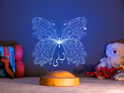 أبجورة فراشتي - أبجورة مضيئة مناسبة كهدية للبنات