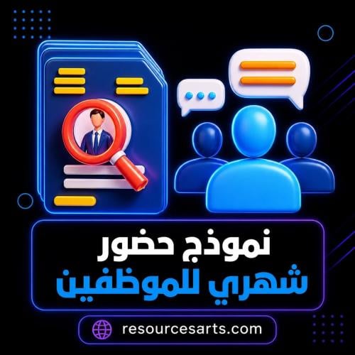 نموذج حضور شهري للموظفين