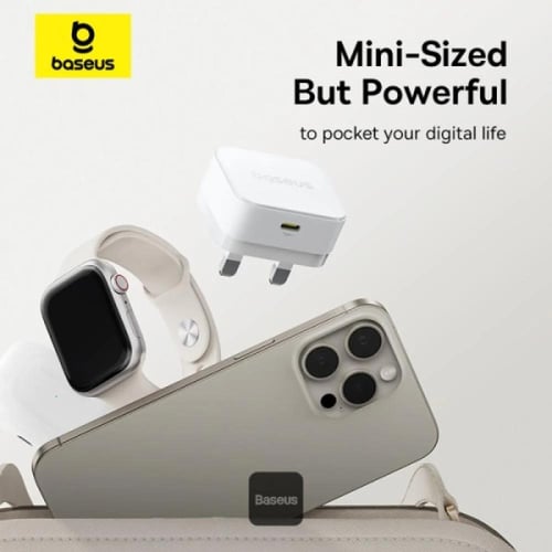 بيسوس - شاحن جداري Palm 1C بمنفذ تايب سي بقوة 20W...