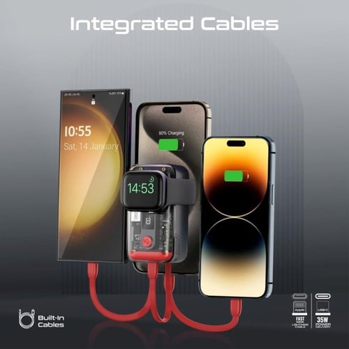 بطارية متنقلة بسعة 10000 ميلي آمبير وقدرة 35 واط م...