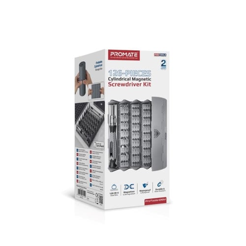 طقم مفكات براغي مغناطيسي أسطواني 126 قطعة مع صندوق...