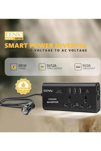 محول طاقة للسيارة، من 12 فولت إلى 220 فولت، موجة ج...