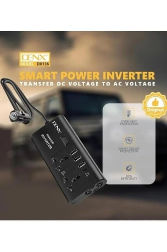 محول طاقة للسيارة، من 12 فولت إلى 220 فولت، موجة ج...