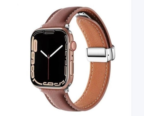 اسوارة ساعة ابل جلد مقاس42 / 44 / 45 / 49 ملم