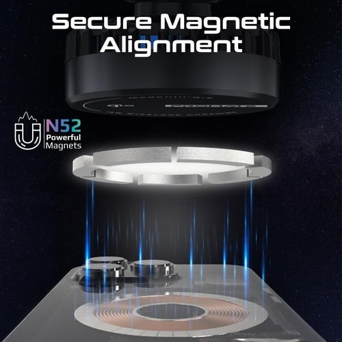 شاحن سيارة لاسلكي سريع 15 واط معتمد Qi2، بتقنية ال...