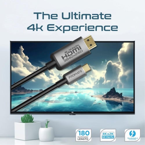 كيبل صوت وفيديو USB-C إلى HDMI مع دعم Ultra HD ,وي...