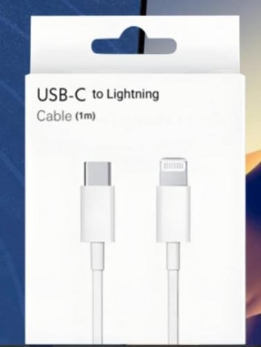 سلك شاحن ايفون PD -يدعم الشحن السريع -لون ابيض