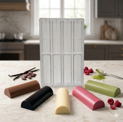 قالب شوكولاتة أصابع نصف دائرة 8 تجويف جودة عالية،...