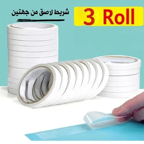 شريط لاصق من جهتين رول ، متوفر بمقاسين ( 3 قطع ) .