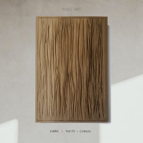 لوحة جدارية من القماش - لون بني مموج