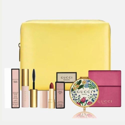 مجموعة قوتشي (٤ قطع ) اصليه - (شنطة، ماسكارا ، مرا...