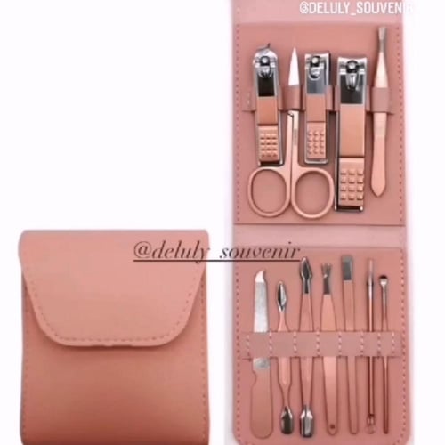 طقم العناية الكامل بالاظافر داخل محفظة جلدية - مع...