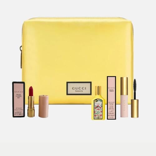 مجموعة قوتشي الزاهية (٤ قطع اصليه) / (شنطة + روج+م...