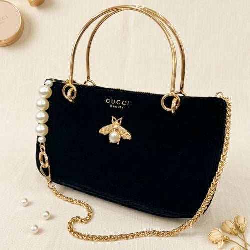 شنطة قوتشي المخملية باللون الاسود اصليه Gucci Blac...