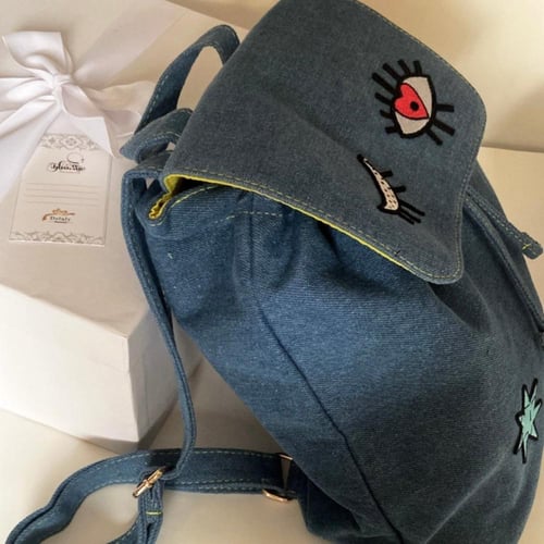 اختيار رائع من نينا ريتشي حقيبة مصنوعه من الجينز ب...