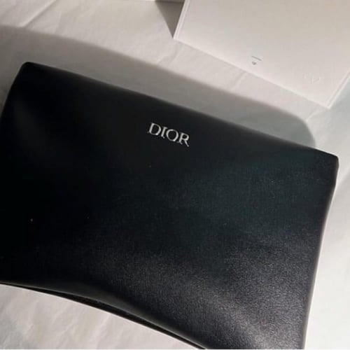 Dior Vegan Leather Pouch - Black